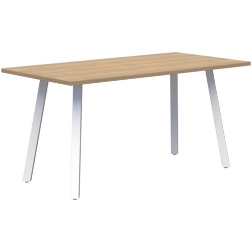 Fiord CAFE Table 1500 x 750 x 720mm Classic Oak Top with White Base