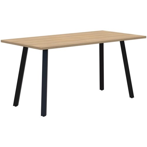 Fiord CAFE Table 1600 x 800 x 720mm Classic Oak Top with Black Base