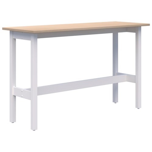 Fiord CAFE Narrow Leaner 1500 x 600 x 1050mm Refined Oak Top with White Base