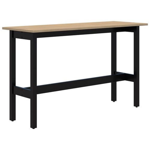 Fiord CAFE Narrow Leaner 1800 x 600 x 1050mm Classic Oak Top with Black Base