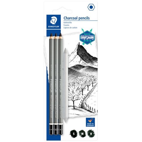 Staedtler Lumograph Mars Charcoal Pencils, Pack of 4