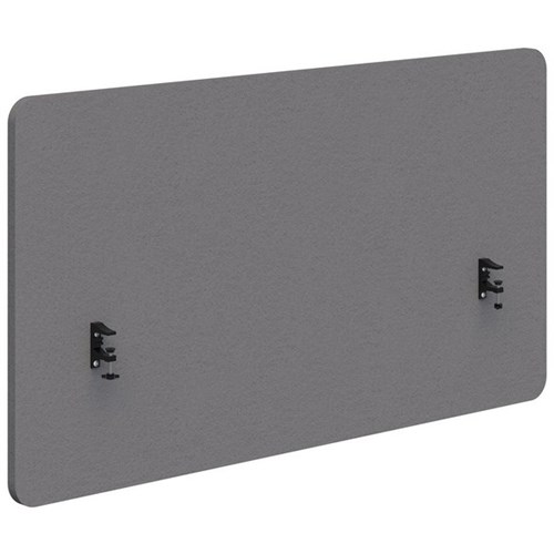 Fiord Acoustic Side Mount Desk Screen 800x1500mm Light Grey/Black