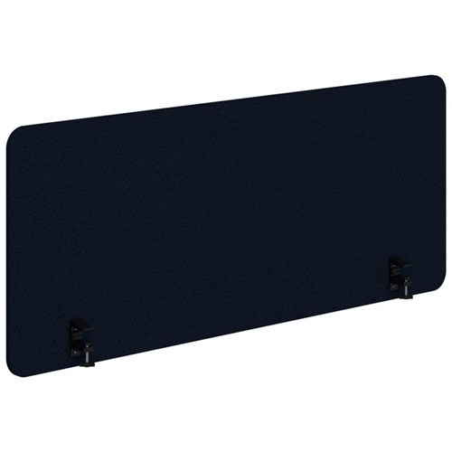 Fiord Acoustic Side Mount Desk Screen 1800x800mm Navy/Black