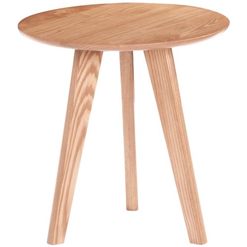 Akito American Ash Timber Side Table Round 500x500mm Natural Stain