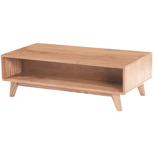 Akito American Ash Timber Coffee Table With Storage 1200x390mm Natural Stain