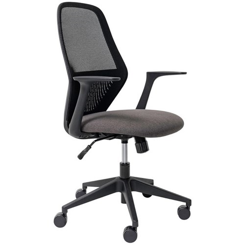 Mondo Soho Chair With Arms Mesh Back Unassembled Black/Black