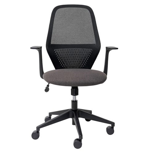 Mondo Soho Chair With Arms Mesh Back Unassembled Black/Black