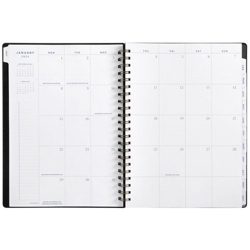 At-A-Glance Signature A5 Diary Week To View PU 2026 Black