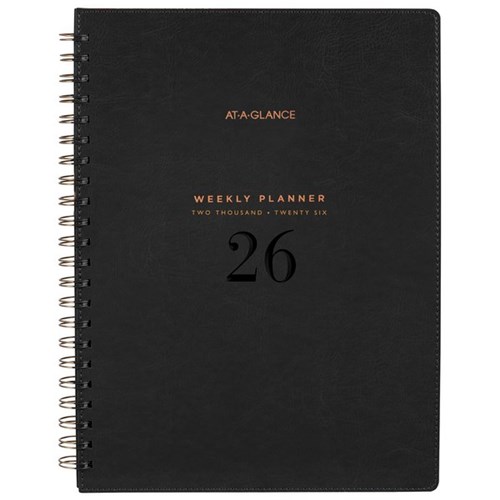 At-A-Glance Signature A4 Week To View Diary 2026 Black