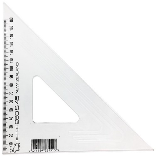 Taurus Set Square 45 Degrees 26cm