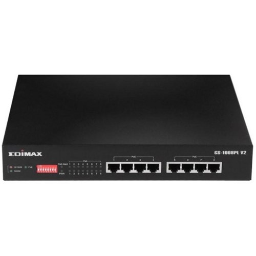 Edimax 8-Port Gigabit Long Range Unmanaged PoE+ Switch with DIP Switch