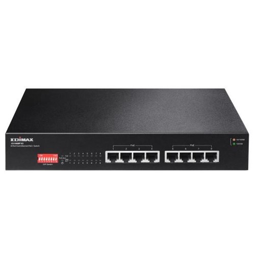 Edimax 8-Port 10/100/1000 Gigabit PoE+ Switch with DIP Switch 