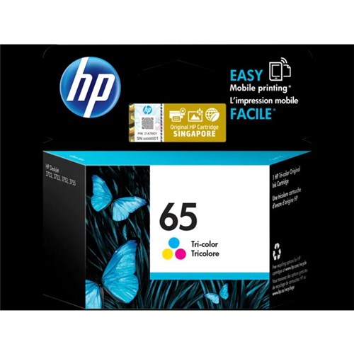 HP 65 Tri-Colour Ink Cartridge