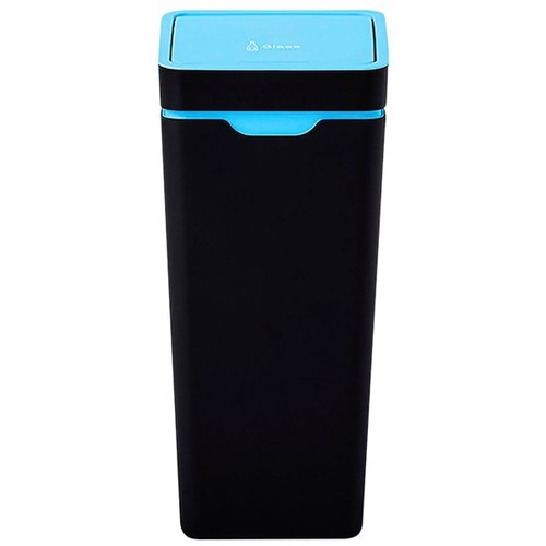 Method 60L Blue Glass Recycling Bin With Closed Touch Lid