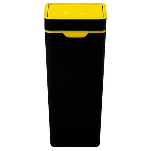 Method 60L Yellow Plastics + Cans Recycling Bin With Closed Touch Lid