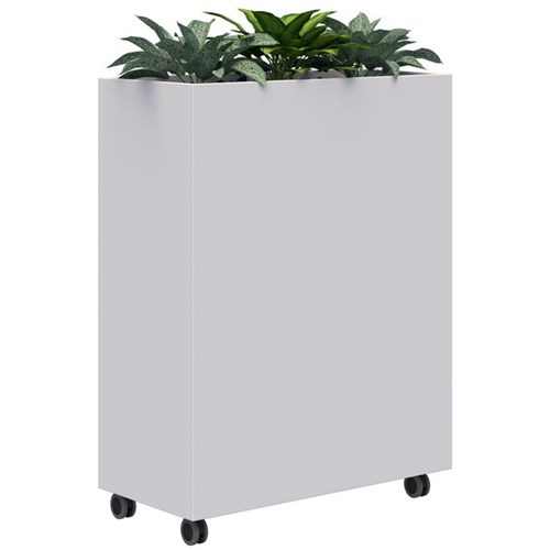 Fiord Mobile Planter Including Artificial Plants 900x1200mm White/Plants