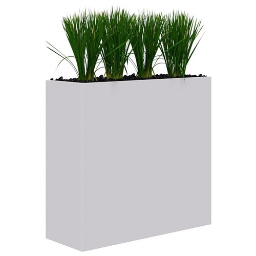 Fiord Planter Including Artificial Plants 1200x1200mm White/Grass