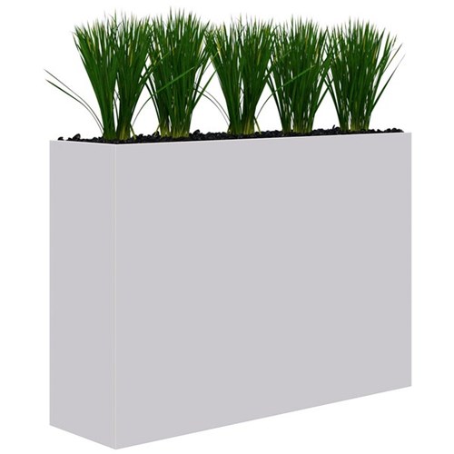 Fiord Planter Including Artificial Plants 1600x1200mm White/Grass