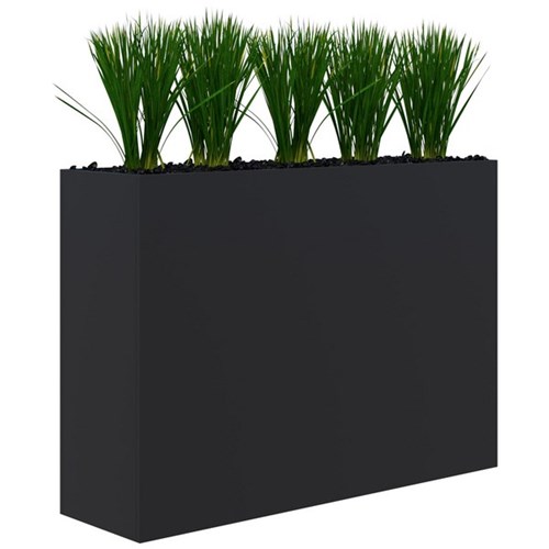 Fiord Planter Including Artificial Plants 1600x1200mm Black/Grass