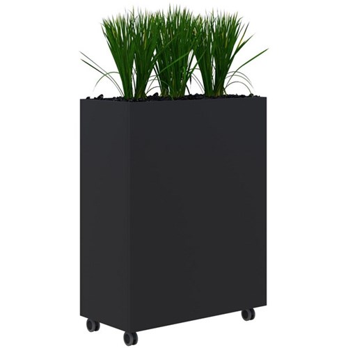Fiord Mobile Planter Including Artificial Plants 900x1200mm Black/Grass