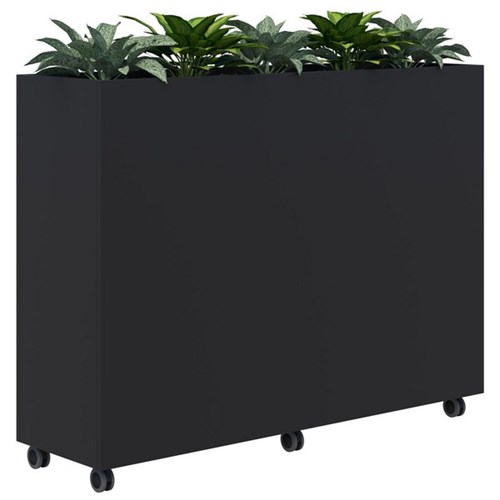 Fiord Mobile Planter Including Artificial Plants 1600x1200mm Black