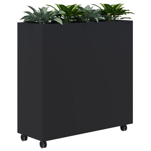 Fiord Mobile Planter Including Artificial Plants 1200x1200mm Black