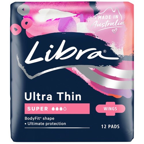 Libra Ultrathin Pads Super With Wings Carton of 6 Packs of 12