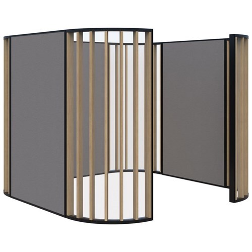 Connect 4 Person Meeting Space 2450x1890mm Classic Oak/Black/Light Grey