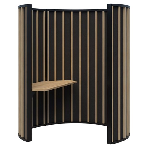 Connect 1 Person Focus Space 1620x1890mm Classic Oak/Black/Charcoal