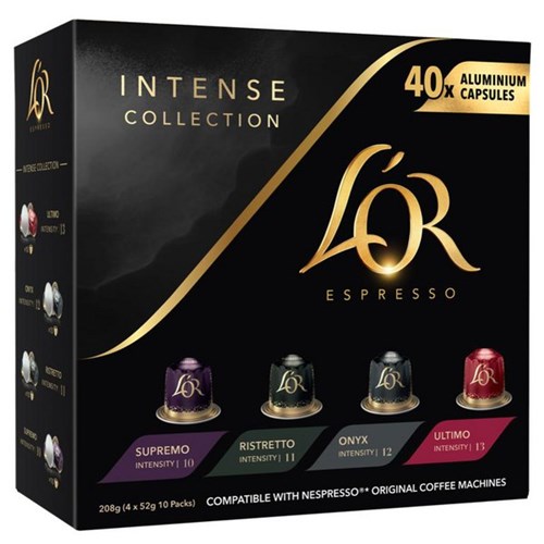 L'OR Espresso Intense Collection Variety Pack Coffee Capsules, Pack of 40