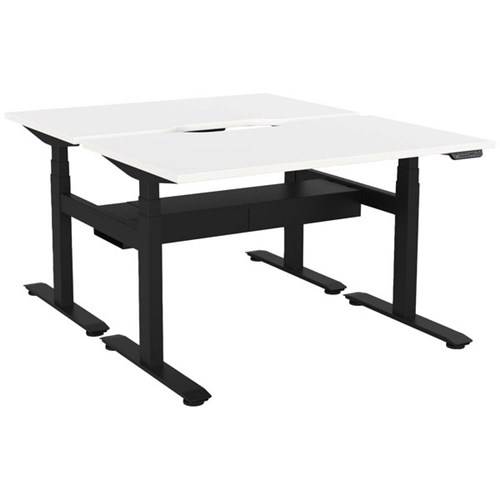 Lever Double Sided Height Adjustable Desk Pod 1200mm White/Black