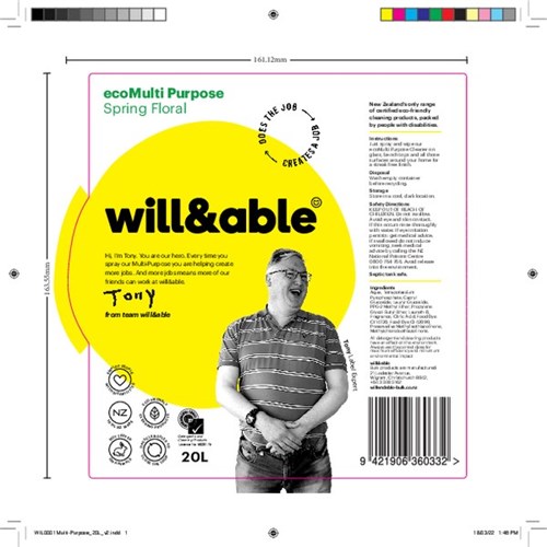Will & Able ecoMulti Purpose Cleaner 20L 