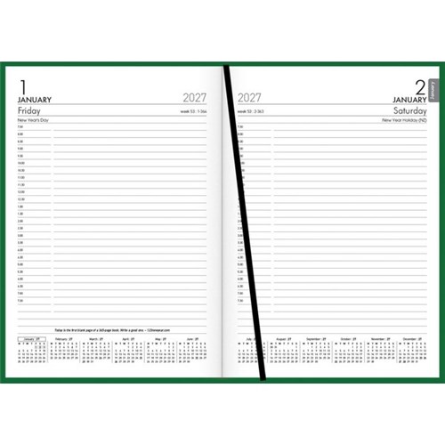 Collins A51 Eco Diary A5 1 Day Per Page 2025 Green