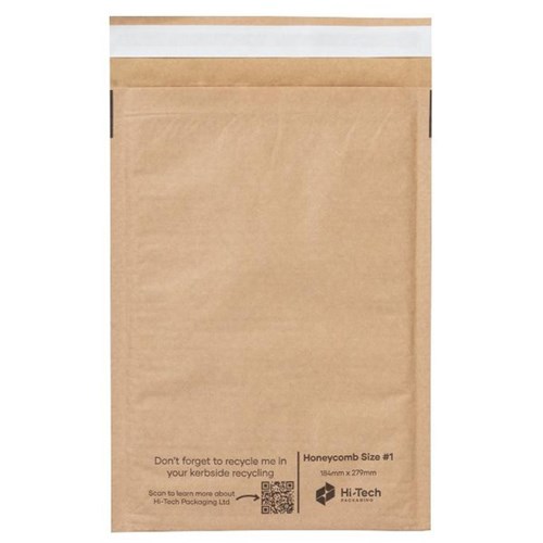 Honeycomb Paper Padded Mailer Size 1 184x279mm, Carton of 100