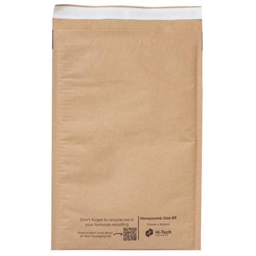 Honeycomb Paper Padded Mailer Size 3 216x343mm, Carton of 100