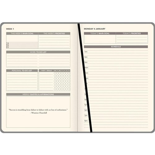 Collins A51 Diary A5 1 Day Per Page 2025 Gratitude & Goals Assorted Colours