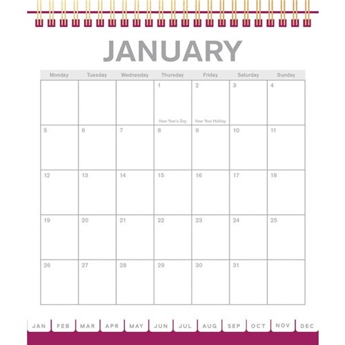 CALENDAR DESK COLLINS MONTH TO VIEW CARNIVAL 2027