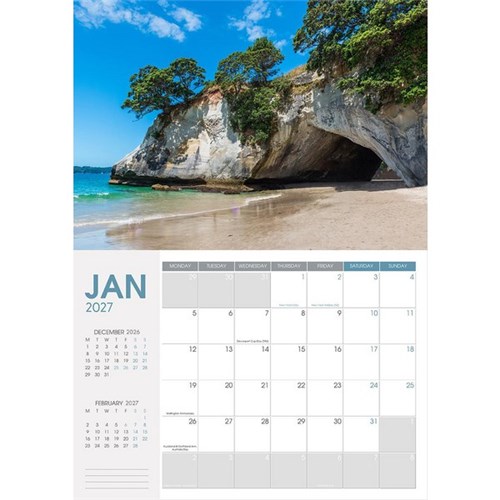 Collins Rosebank Wall Calendar A4 2027 Coastal Scenes