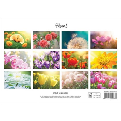Collins Rosebank Wall Calendar A4 2027 Floral
