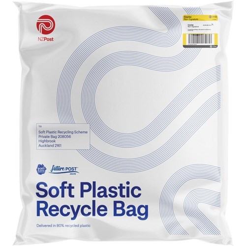 NZ Post Pre-Paid Soft Plastic Recycle Courier Bag 395x435mm White