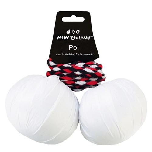 Poi Maori Large White, Set of 2