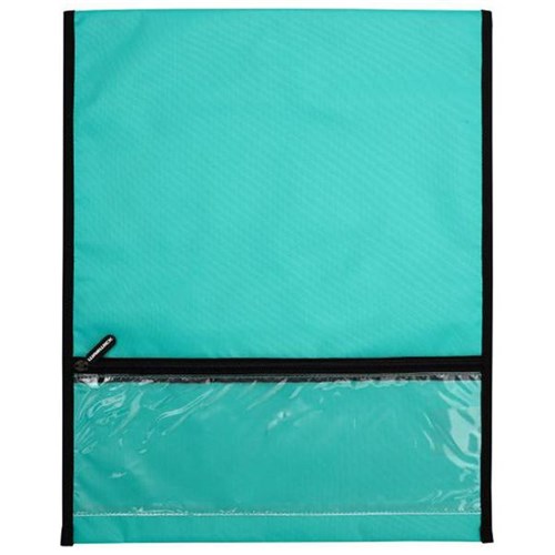 Warwick Homework Book Bag Hook & Loop XL 450x360mm Aqua