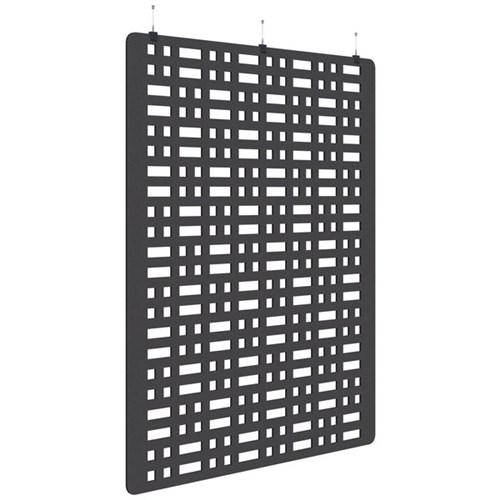 Fiord Acoustic Hanging Screen 1800x2250mm Grid Charcoal Grey