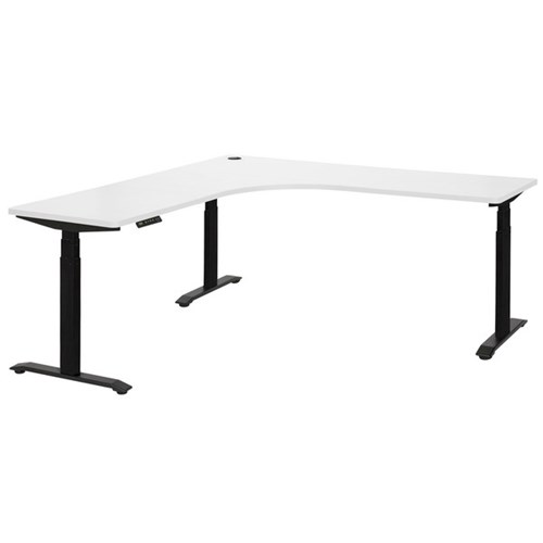 Amplify Rapid Assembly Electric Height Adjustable Workstation 1800x1800x750mm White/Black