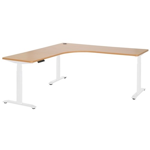 Amplify Rapid Assembly Electric Height Adjustable Workstation 1800x1800x600mm Beech/White