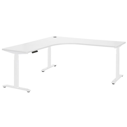 Amplify Rapid Assembly Electric Height Adjustable Workstation 1800x1800x600mm White/White