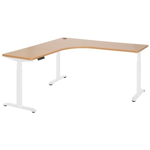 Amplify Rapid Assembly Electric Height Adjustable Workstation 1500x1500x600mm Beech/White