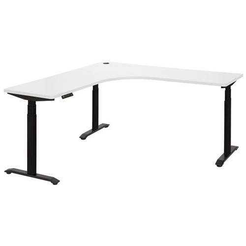 Amplify Rapid Assembly Electric Height Adjustable Workstation 1500x1500x600mm White/Black