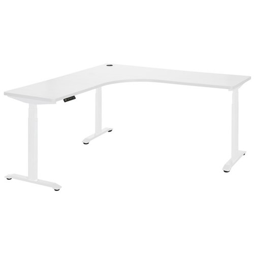 Amplify Rapid Assembly Electric Height Adjustable Workstation 1500x1500x600mm White/White