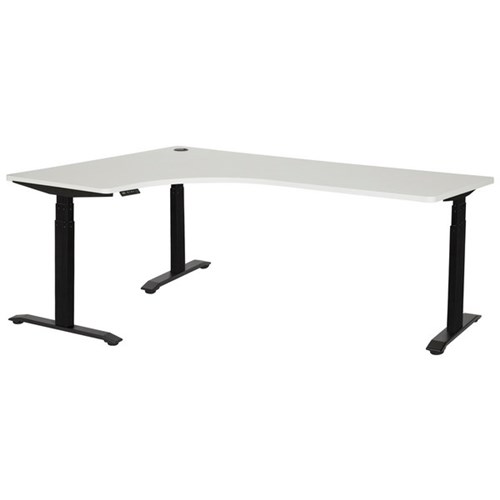 Amplify Rapid Assembly Electric Height Adjustable Workstation Left Hand 1800x1200x600mm White/Black